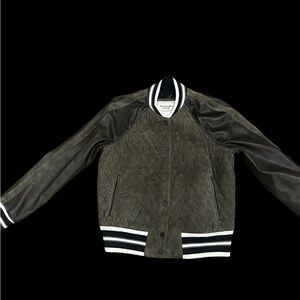 Abercrombie & Fitch Green and Black Bomber Varsity Jackets